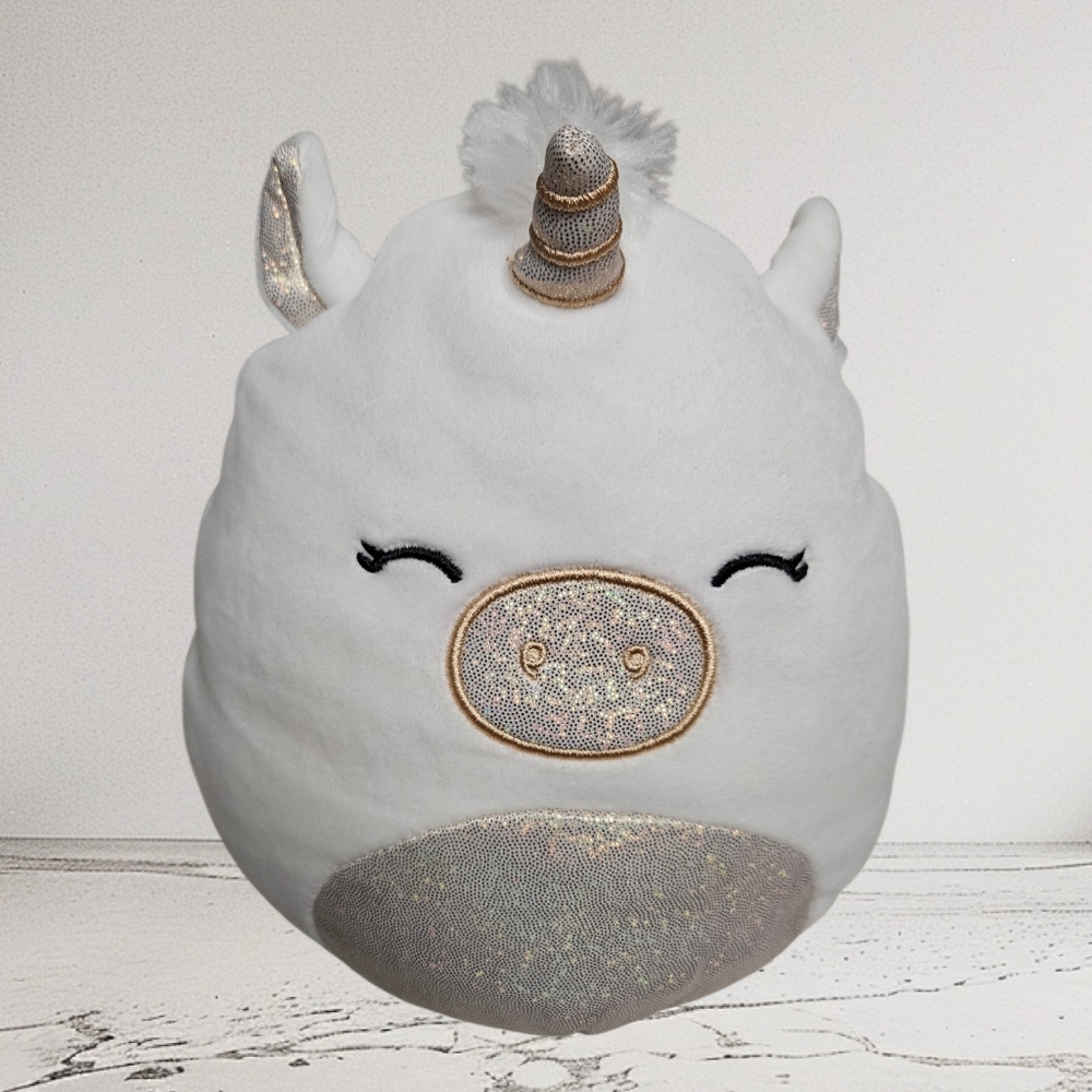 Squishmallows White and Silver Unicorn Plush